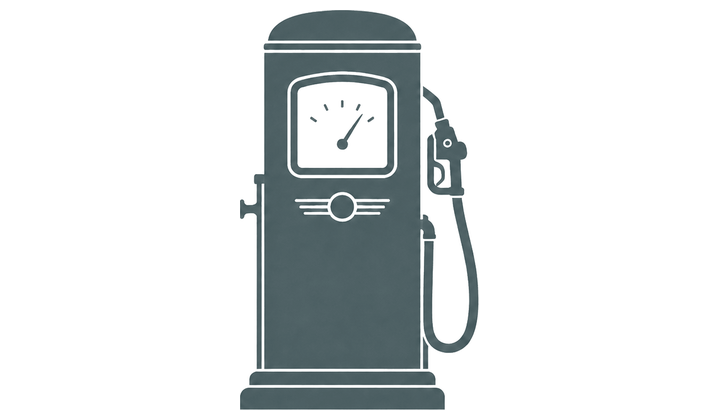 Silhouette of a forecourt fuel pump