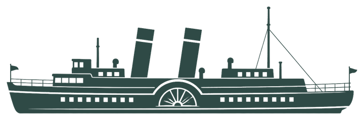 Silhouette of the paddle steamer Waverley